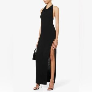 Aya Muse Halter Open-Back Woven Maxi Dress